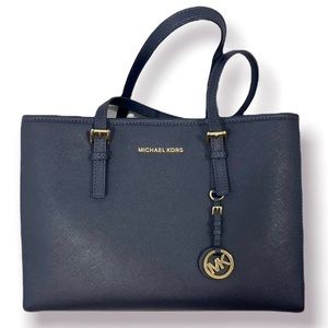 Michael Kors Jet Set Large East West Tote Navy Admiral NWT